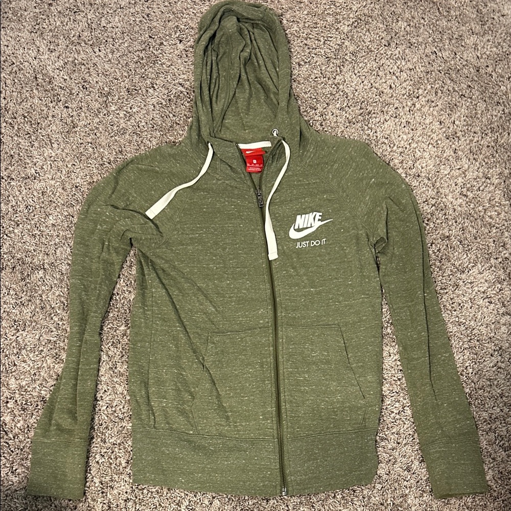 Nike Olive Green Hoodie with Zip